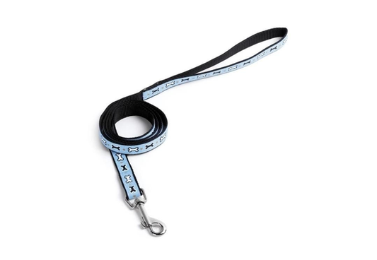 GUINZAGLIO CON OSSICINI AZZURRO TAGLIA S